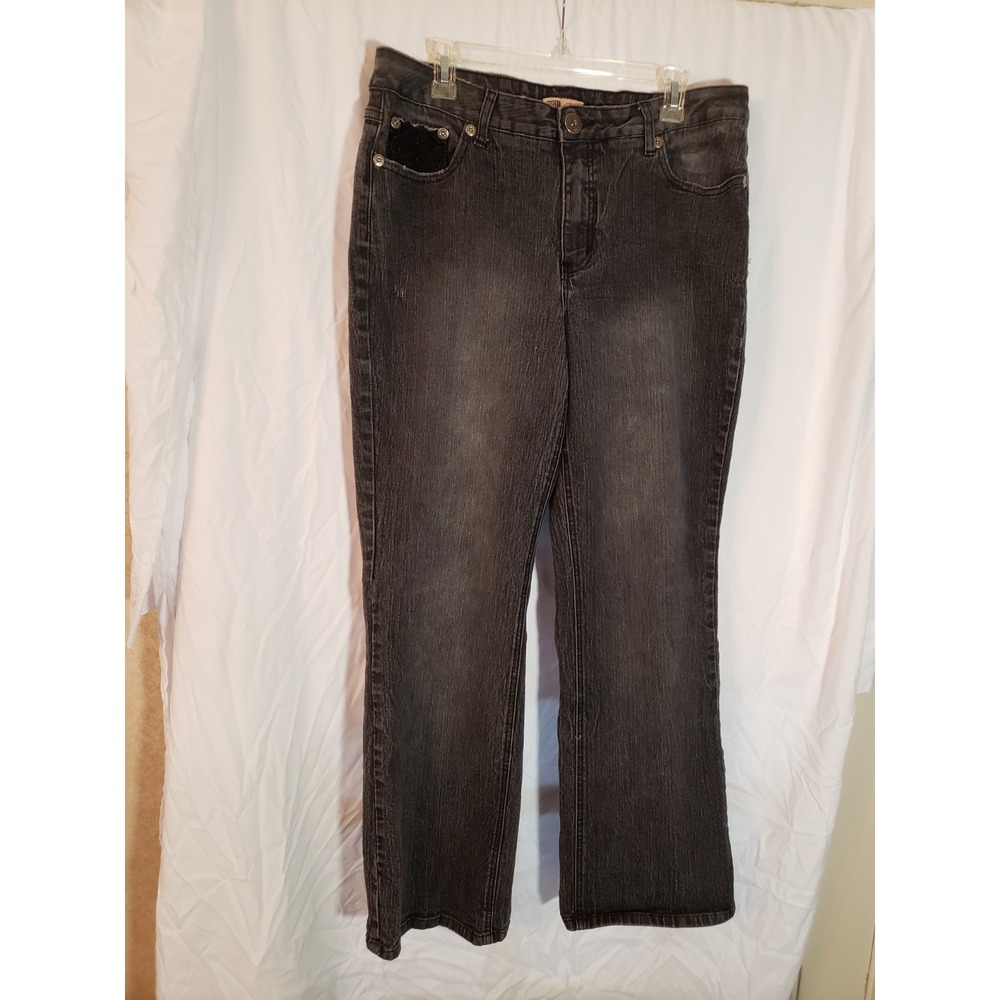 Women's Vintage Faded Glory Black Jeans Size 16W (H280)